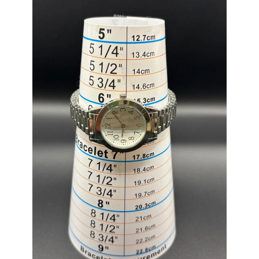 FMD Women's Silver Tone Expansion Band Watch White Dial  Japan Movement